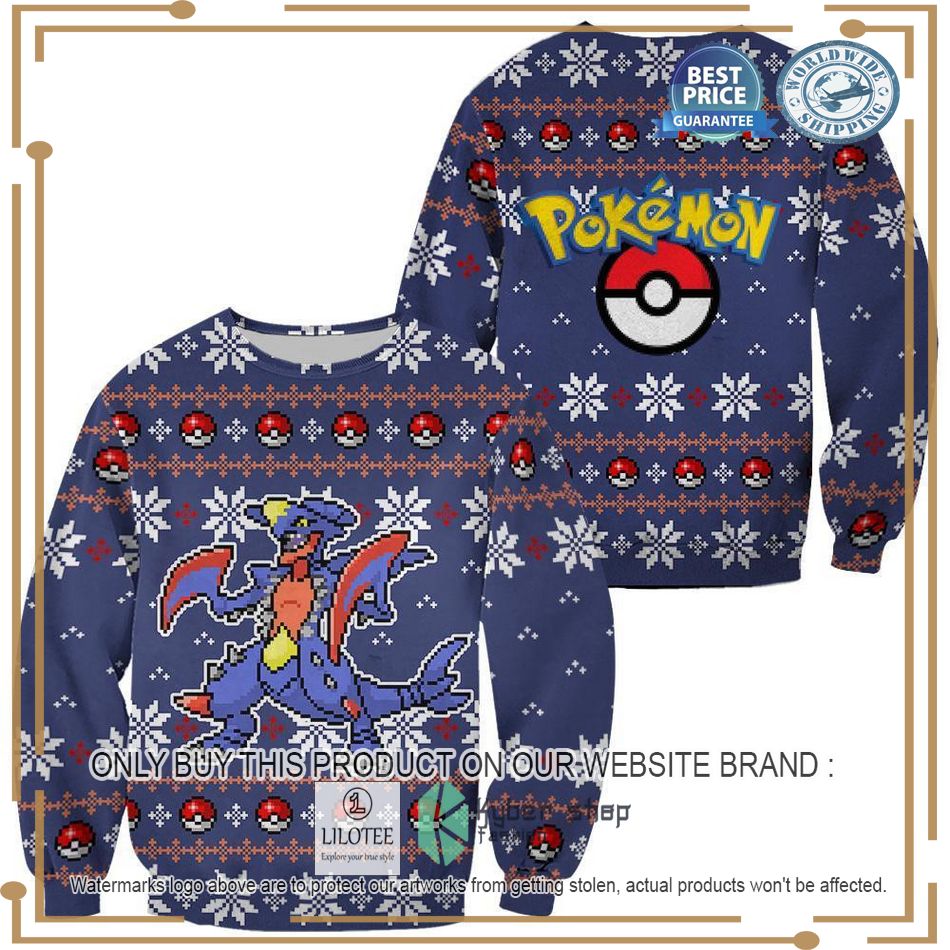 Pokemon Garchomp Ugly Christmas Sweater 3