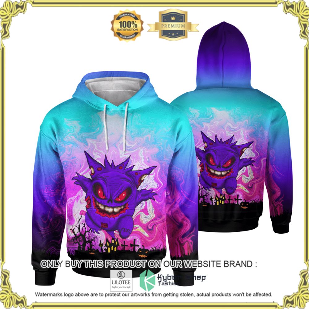 pokemon gengar halloween costume 3d hoodie shirt 1 41164