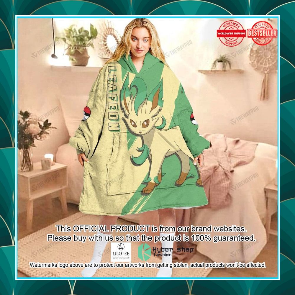 pokemon leafeon oodie blanket hoodie 1 56