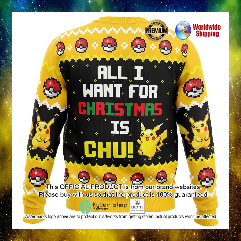 pokemon pikachu all i want for is chu christmas sweater 1 803