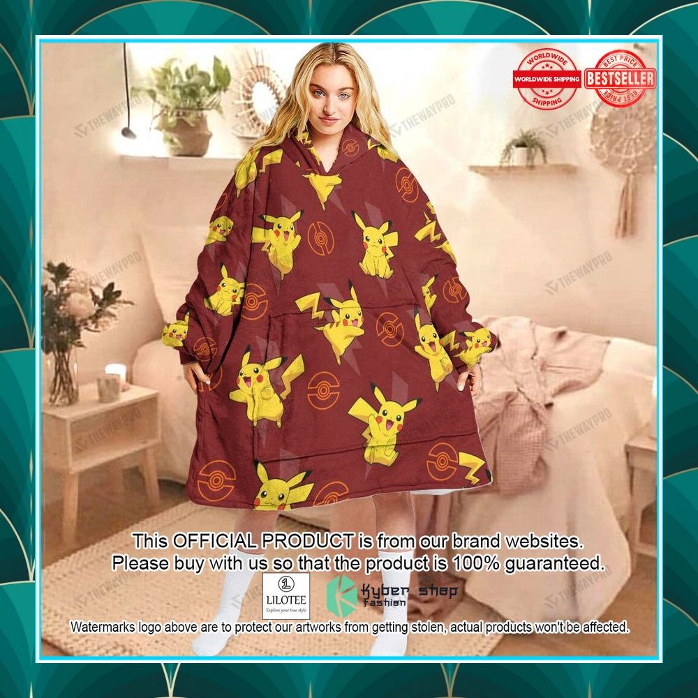 pokemon pikachu red oodie blanket hoodie 1 437