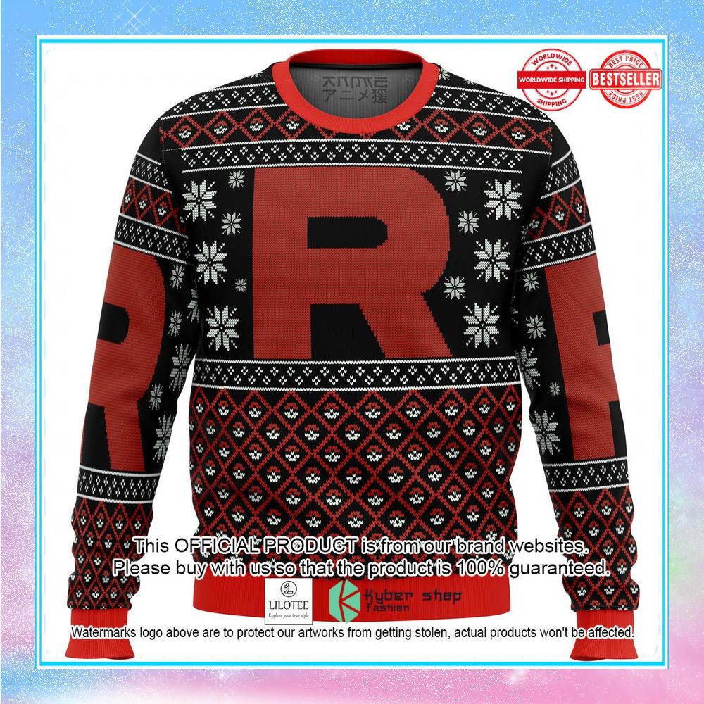 pokemon team rocket red black sweater christmas 1 49