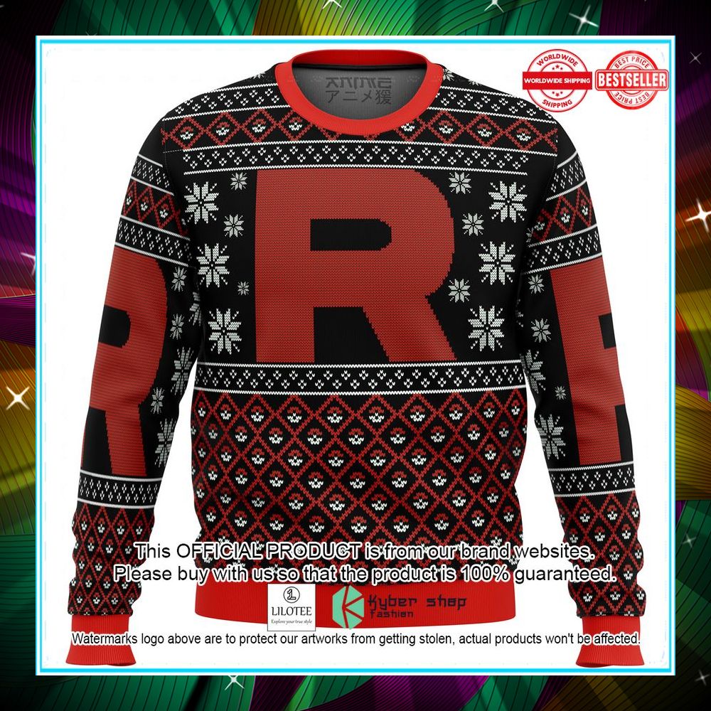 pokemon team rocket red black sweater christmas 1 965