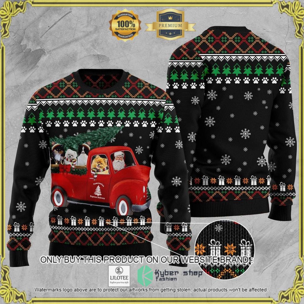 pomeranian santa claus christmas sweater 1 77162