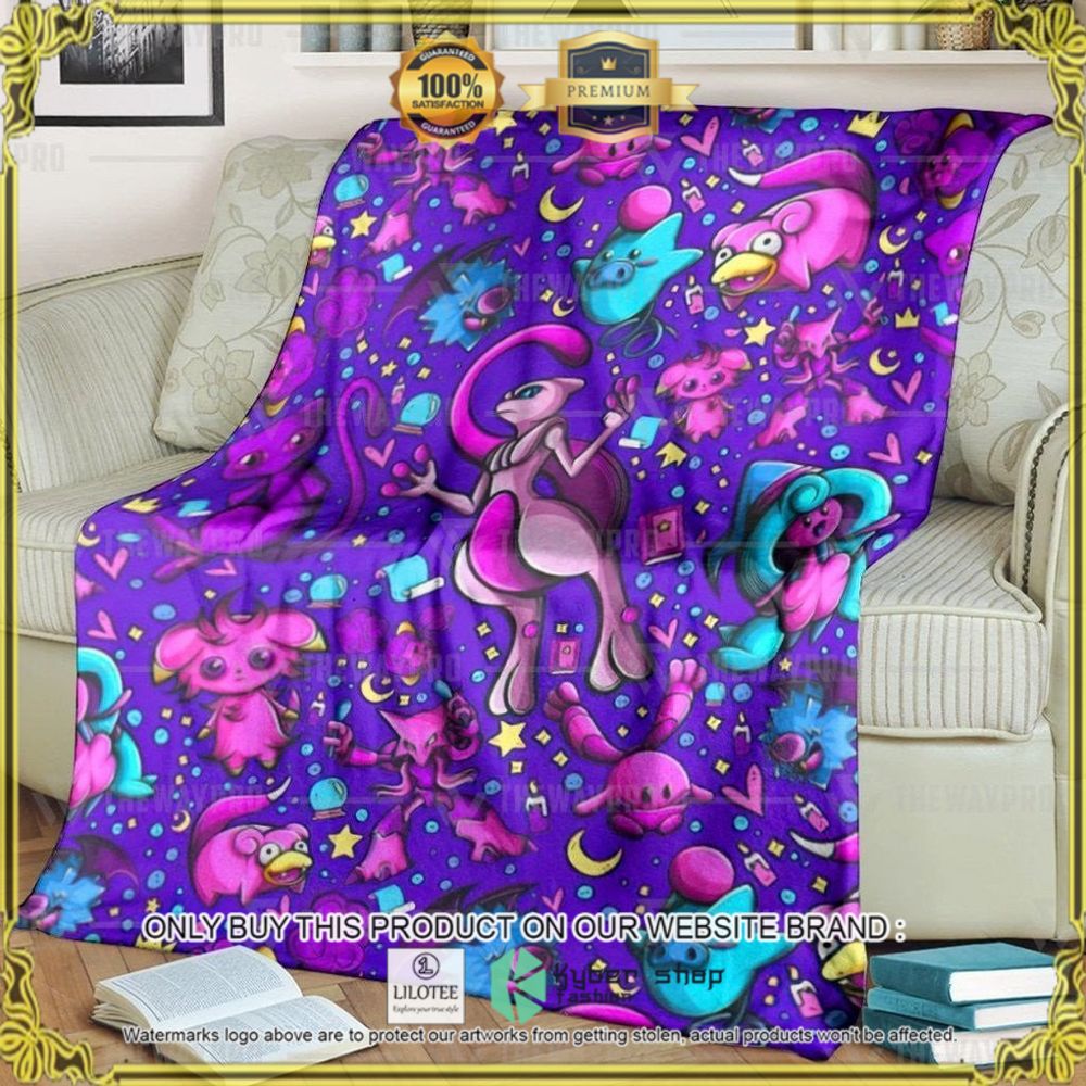 Psychic featuring Mewtwo Custom Pokemon Soft Blanket - LIMITED EDITION 9