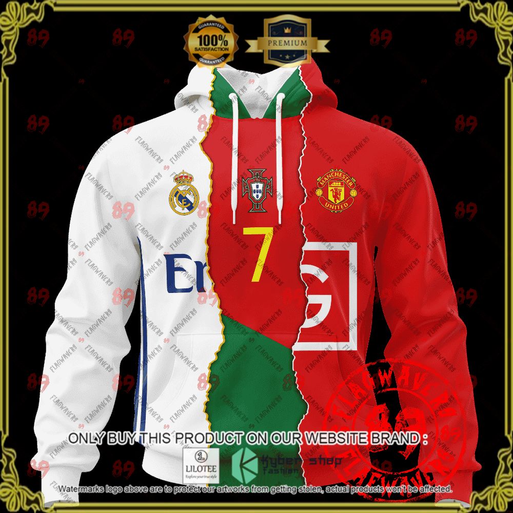 cristiano ronaldo 7 manchester united 3d hoodie shirt 1 3493