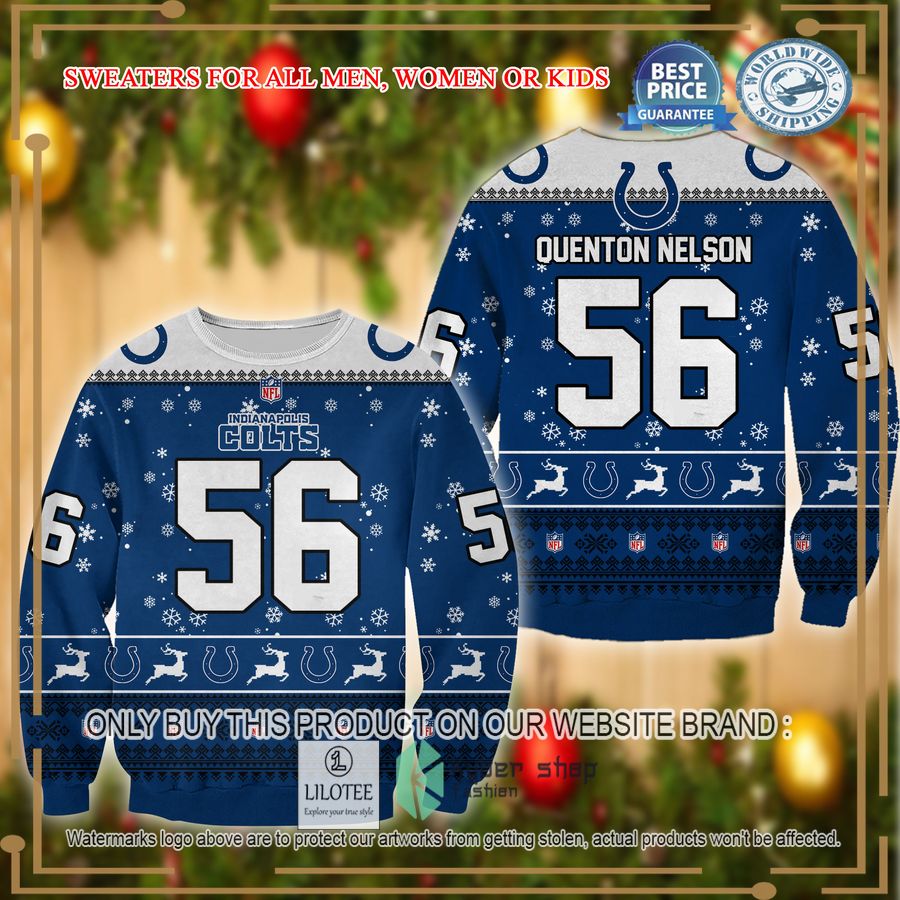 quenton nelson indianapolis colts christmas sweater 1 45538