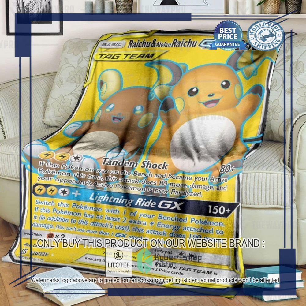 Raichu & Alolan Raichu-GX Pokemon Blanket - LIMITED EDITION 4