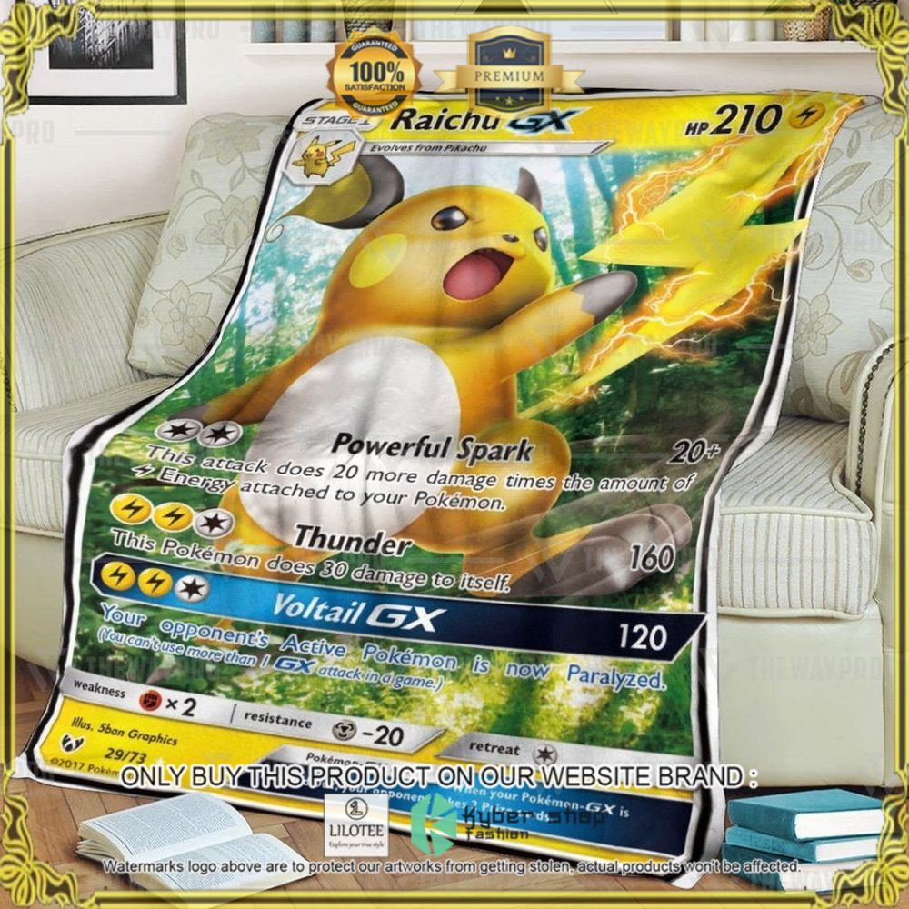 Raichu-GX Shining Legends Custom Pokemon Soft Blanket - LIMITED EDITION 9
