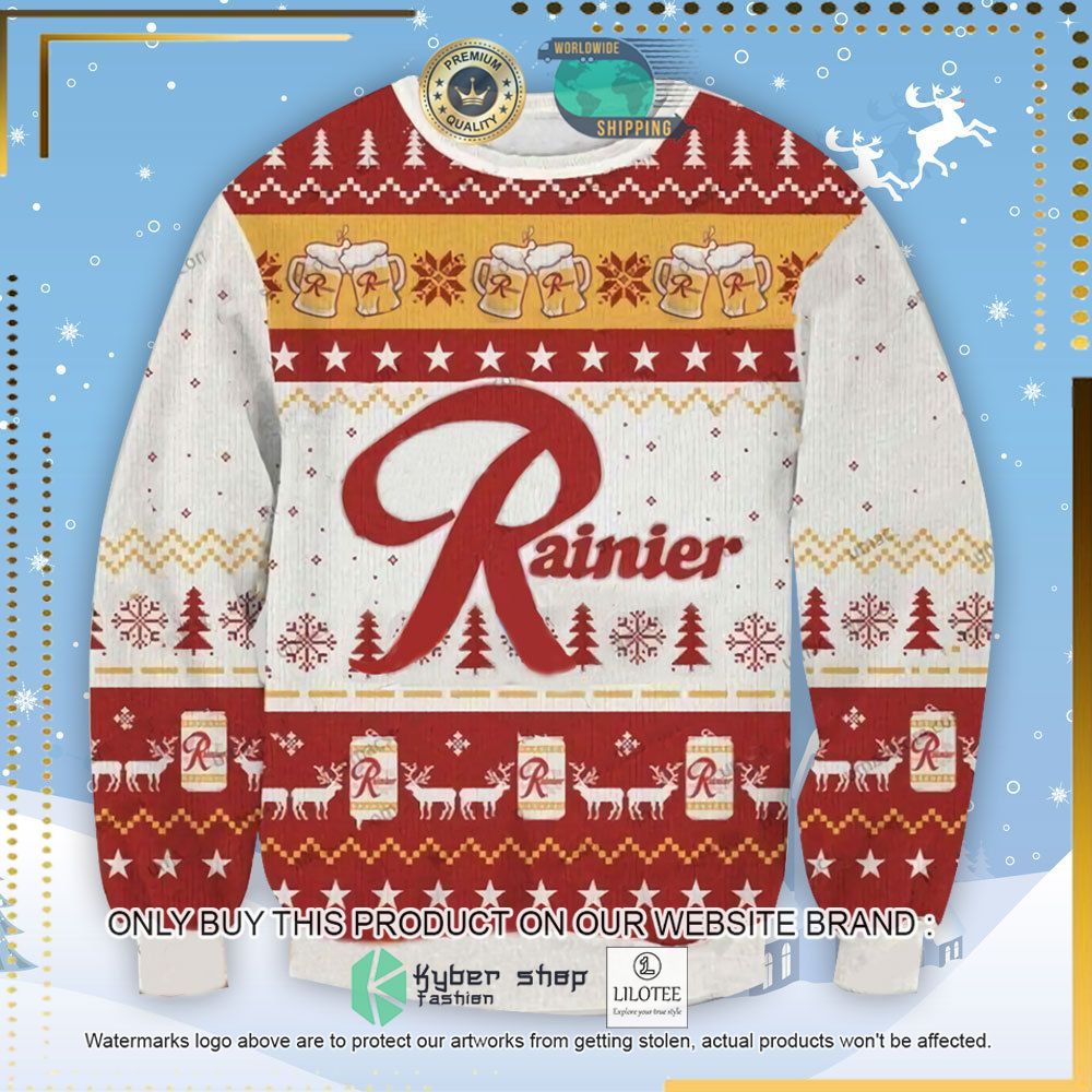 rainier beer knitted christmas sweater 1 12883