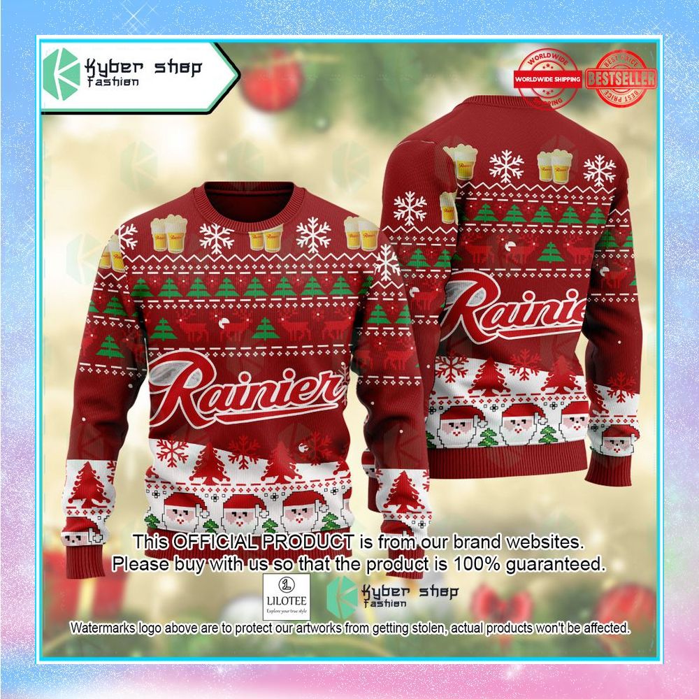 rainier beer red christmas sweater 1 666