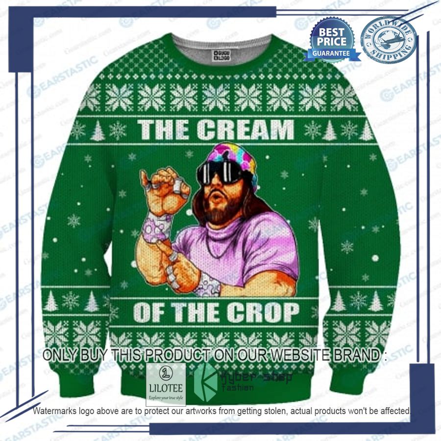 randy savage macho man the cream of th crop green christmas sweater 1 2026