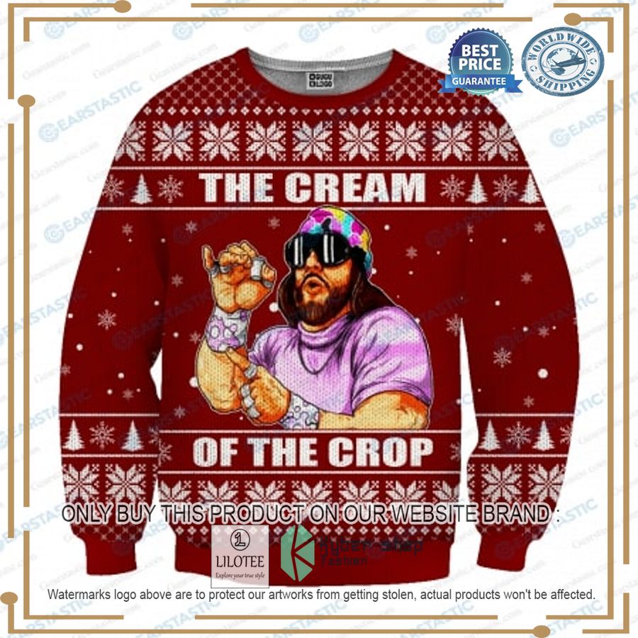 randy savage macho man the cream of th crop red christmas sweater 1 124