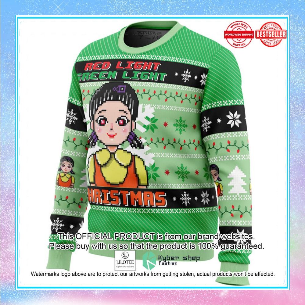 red green light squid game christmas sweater 2 571