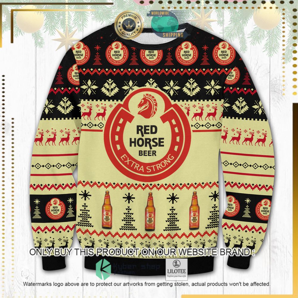 red horse beer ugly sweater 1 68605