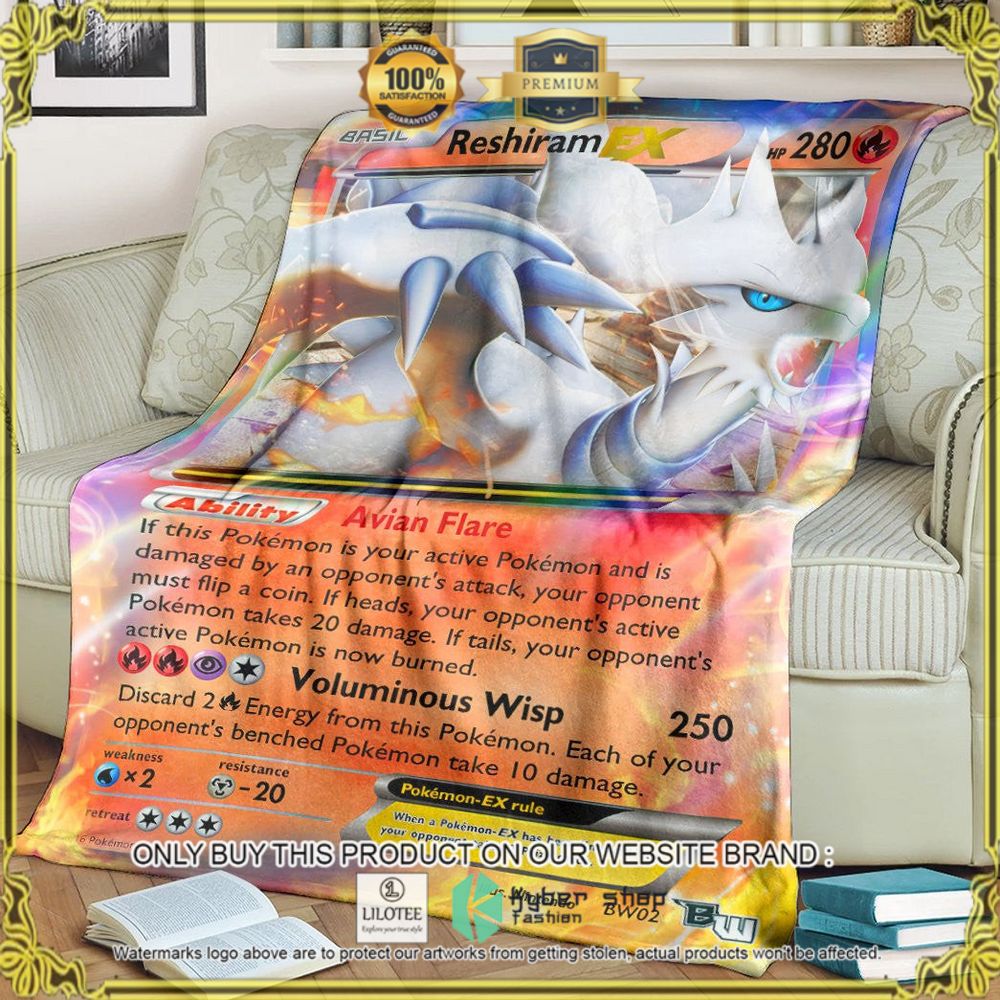 Reshiram EX Custom Pokemon Custom Pokemon Soft Blanket - LIMITED EDITION 6