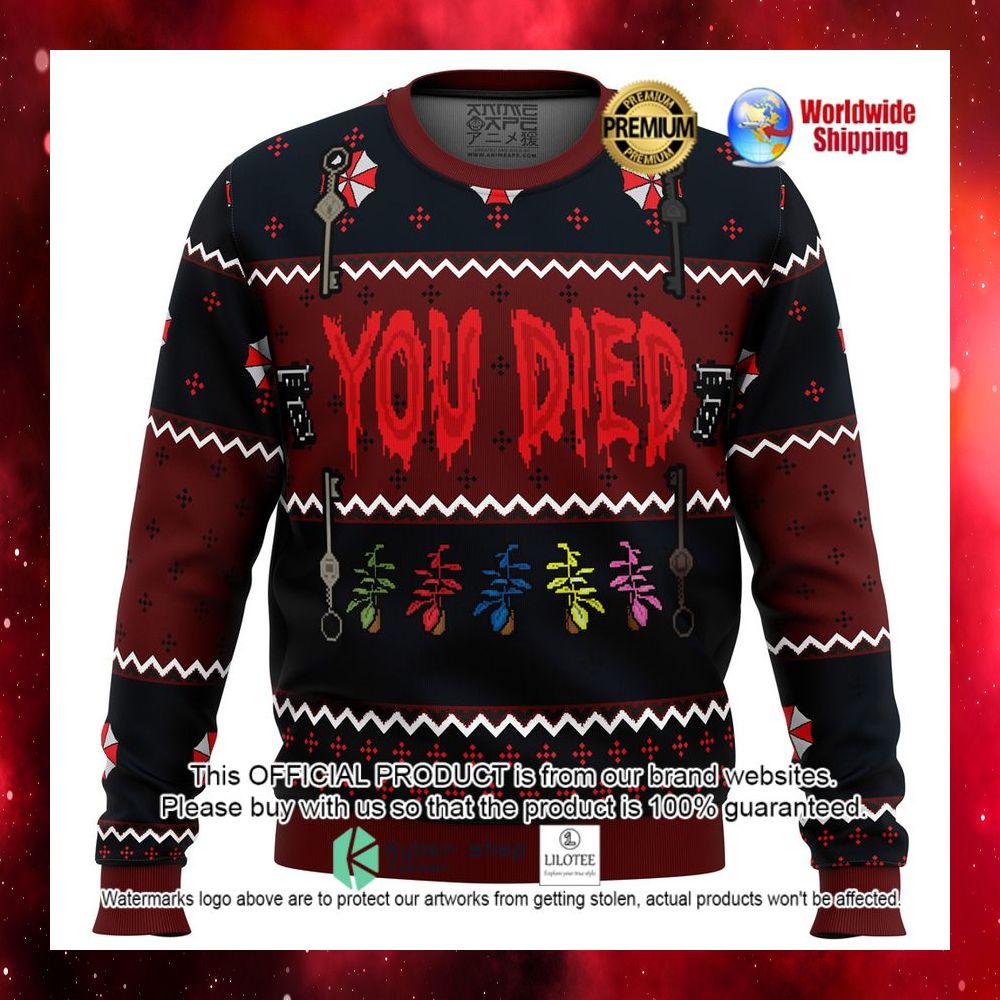 resident evil you died christmas sweater 1 202