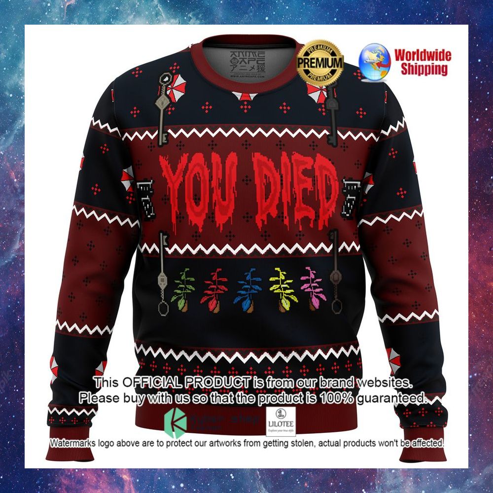 resident evil you died christmas sweater 1 428