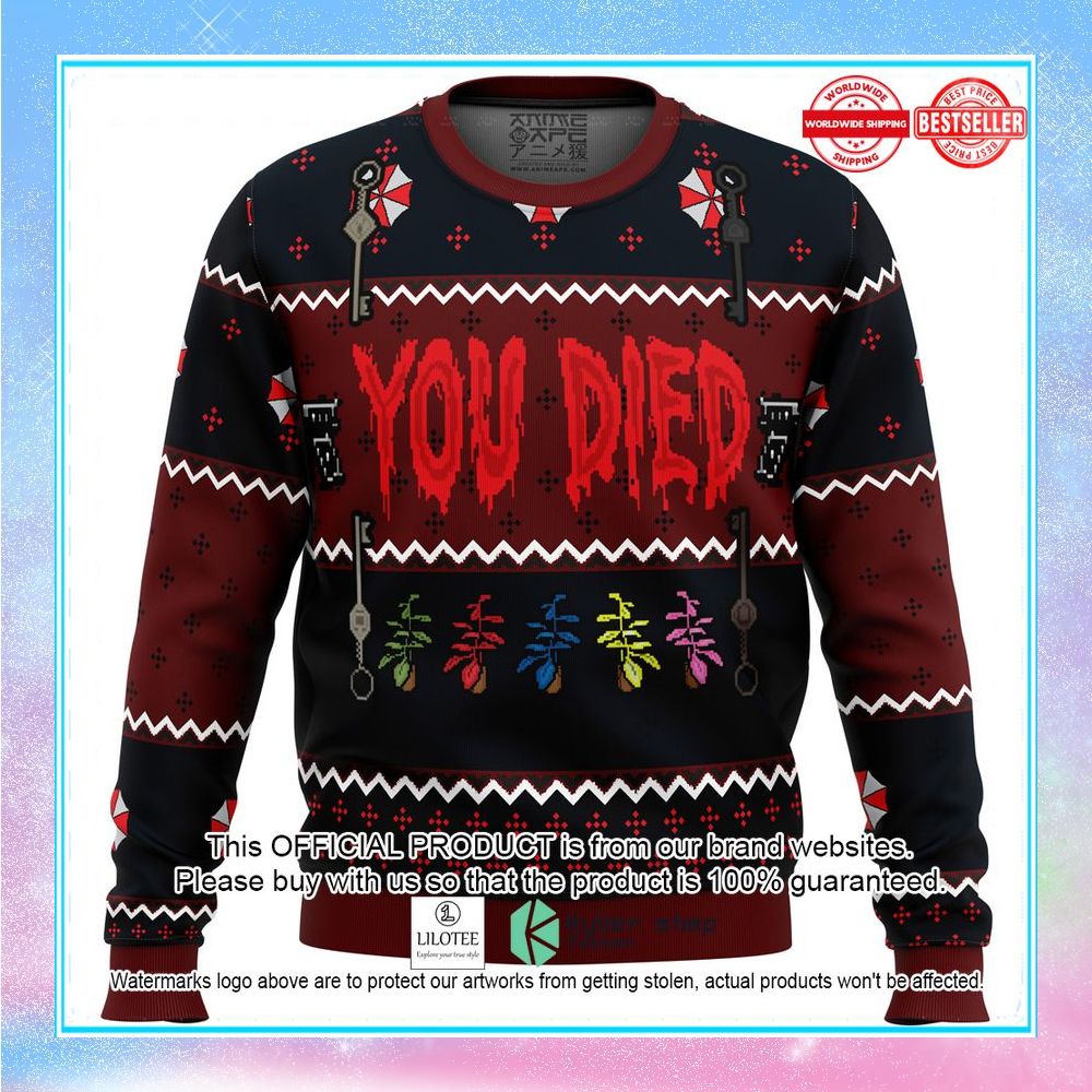 resident evil you died ugly sweater 1 683
