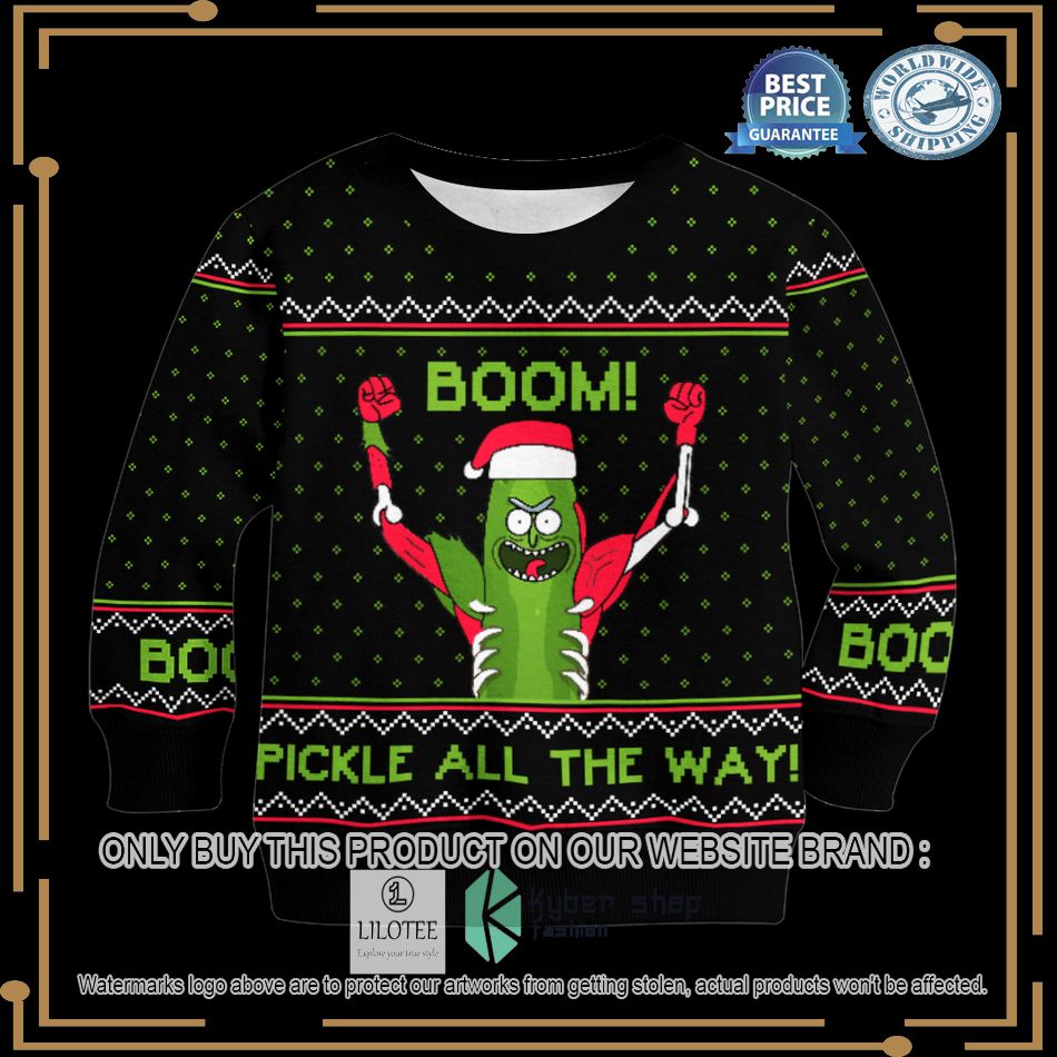 rick and morty pickle rick boom christmas sweater 2 88078