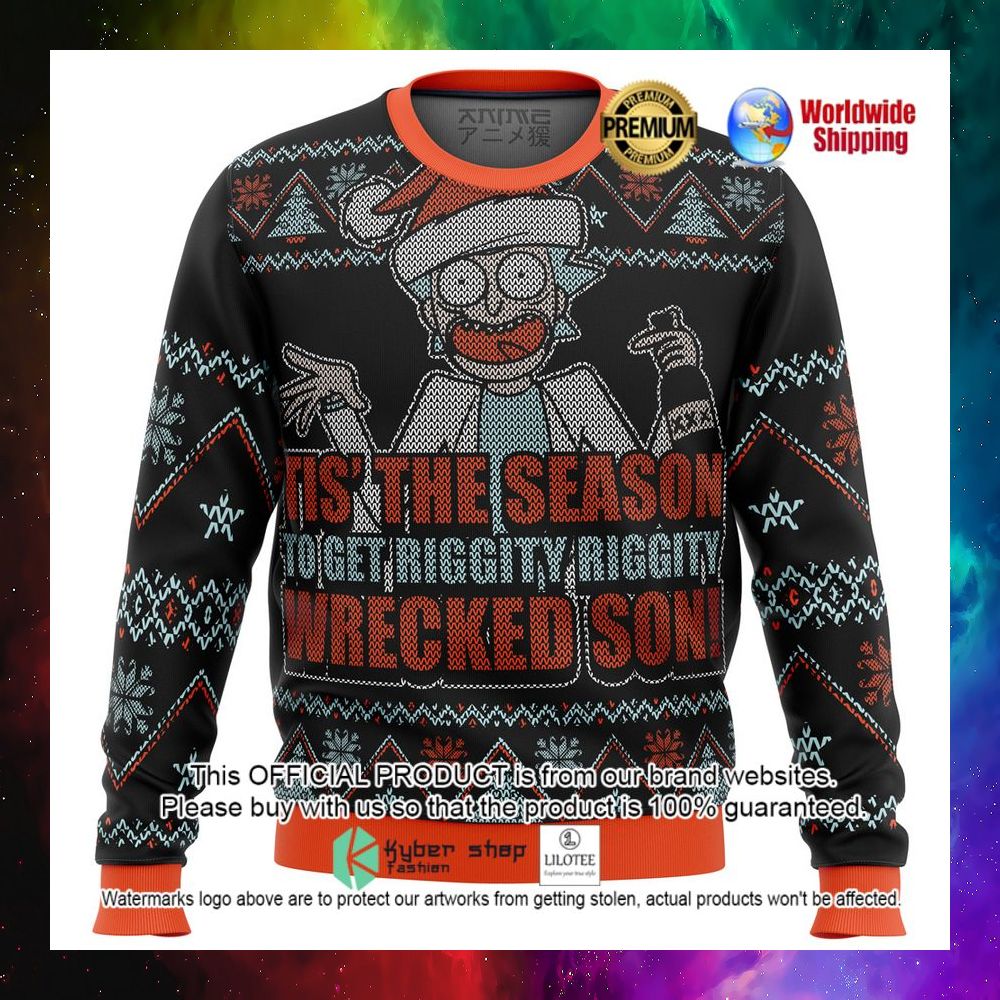 rick and morty tis the season cartoon christmas sweater 1 92