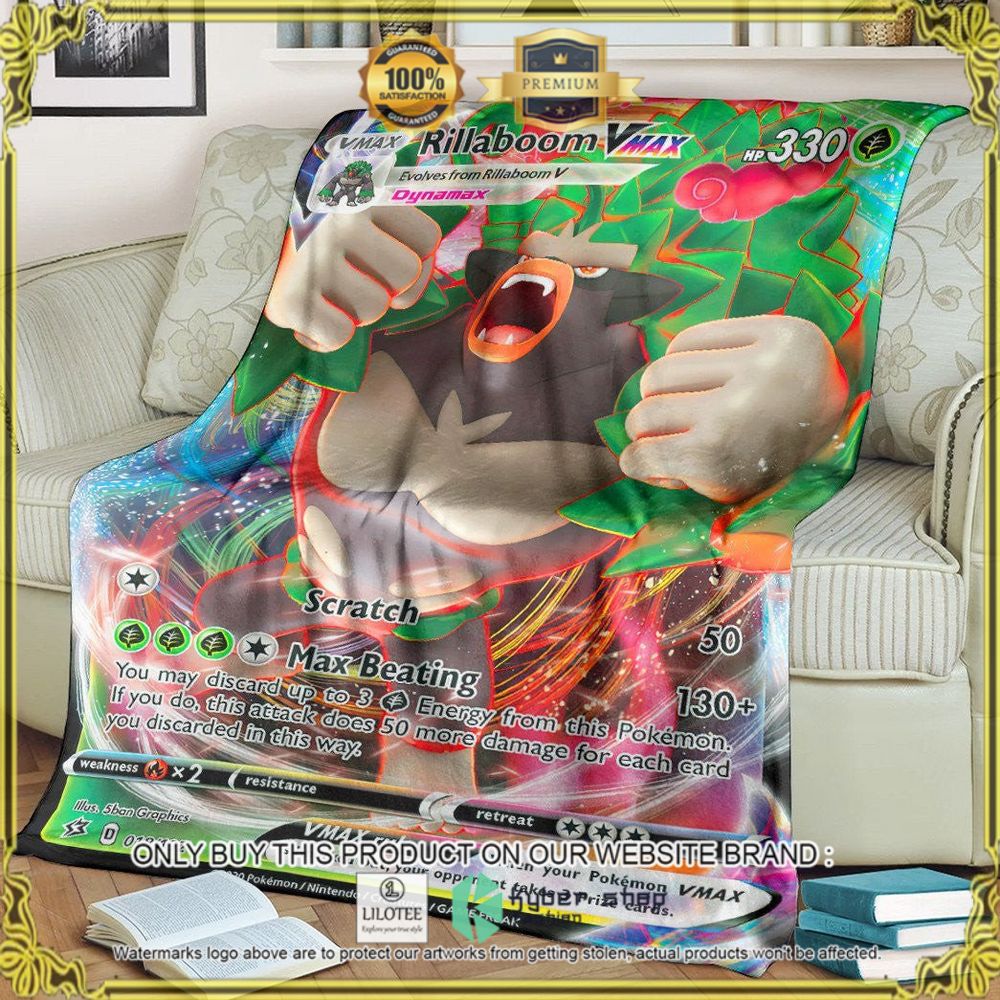 Rillaboom VMAX Rebel Clash Custom Pokemon Soft Blanket - LIMITED EDITION 9