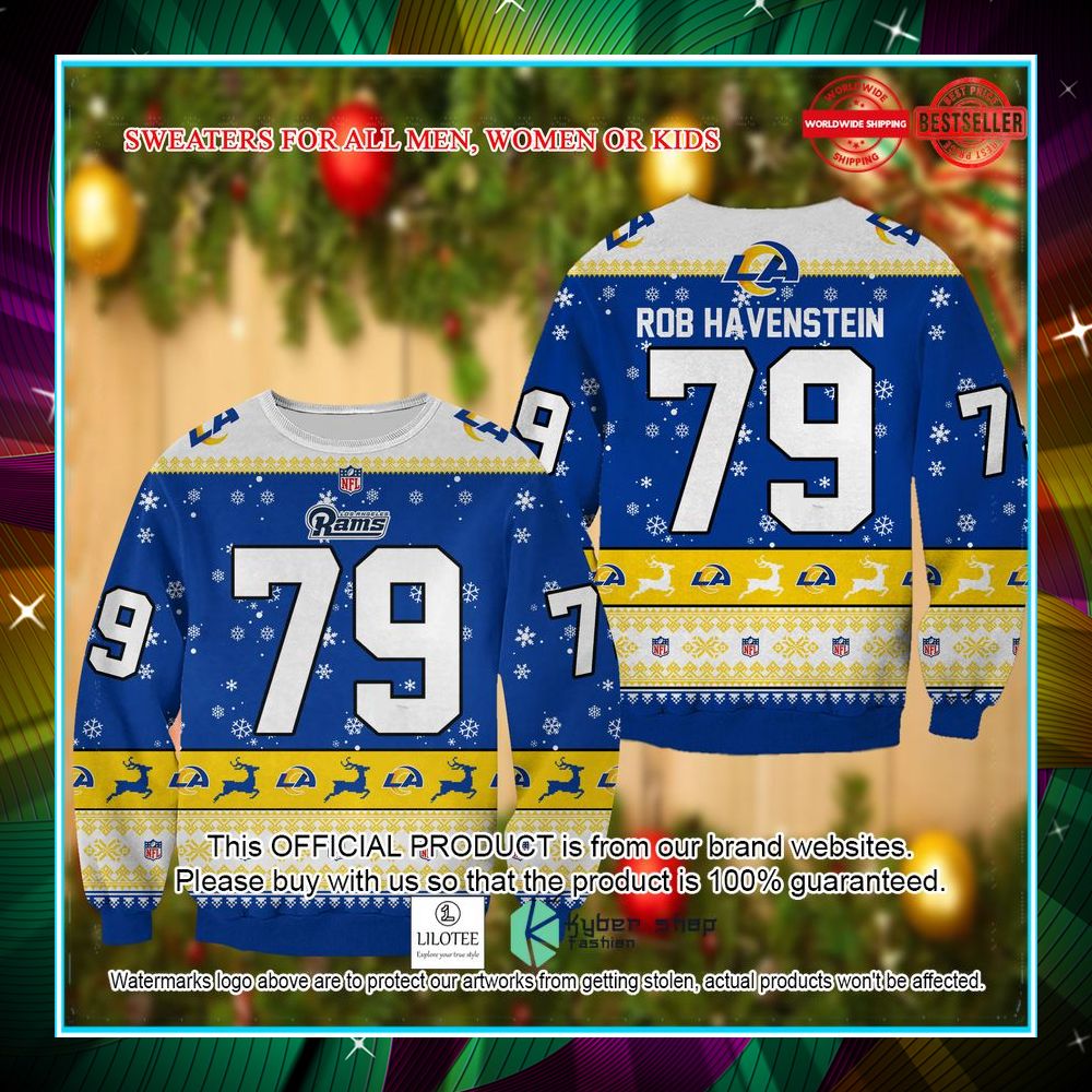 rob havenstein los angeles rams christmas sweater 1 55