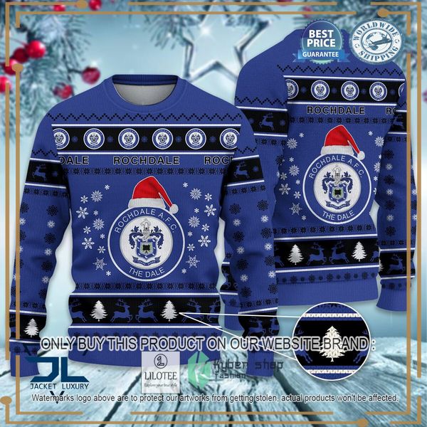 rochdale afc blue christmas sweater 1 96832