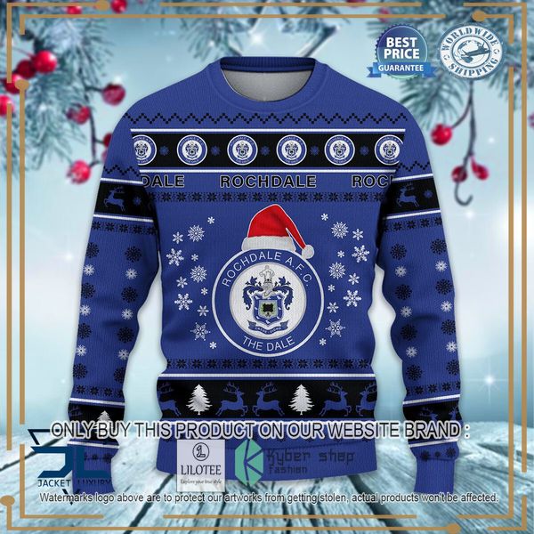 rochdale afc blue christmas sweater 2 19258