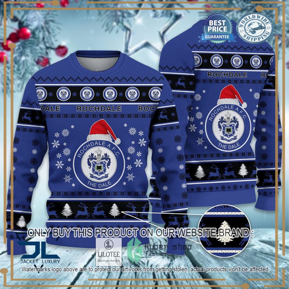 Rochdale AFC EFL Ugly Christmas Sweater - LIMITED EDITION 7