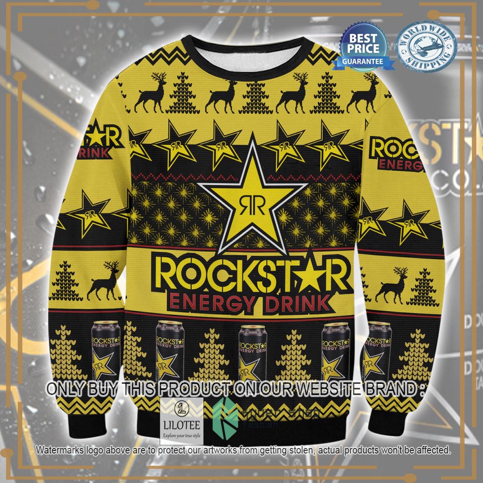 rockstar energy drink ugly christmas sweater 1 27440