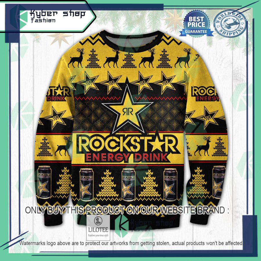 rockstar energy drink ugly christmas sweater 1 39106