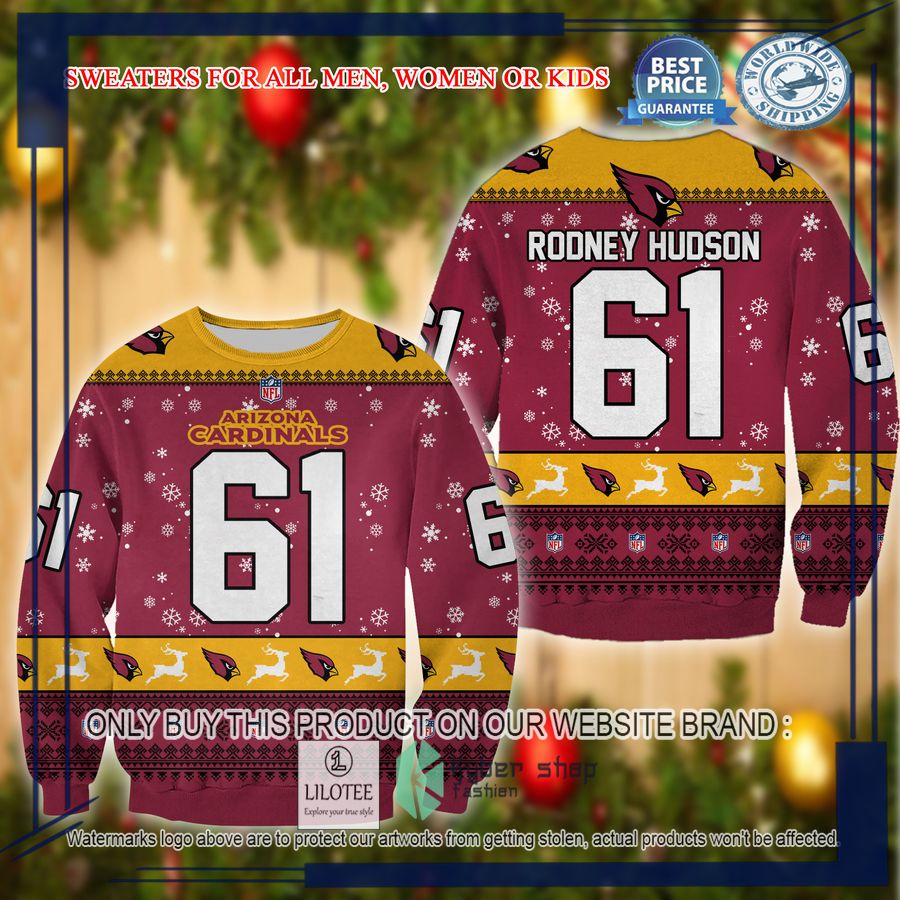 rodney hudson arizona cardinals christmas sweater 1 44090