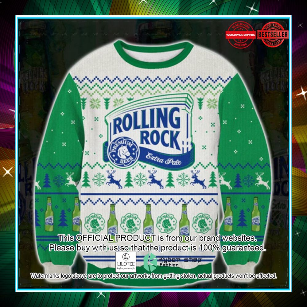 rolling rock extra ale christmas sweater 1 932