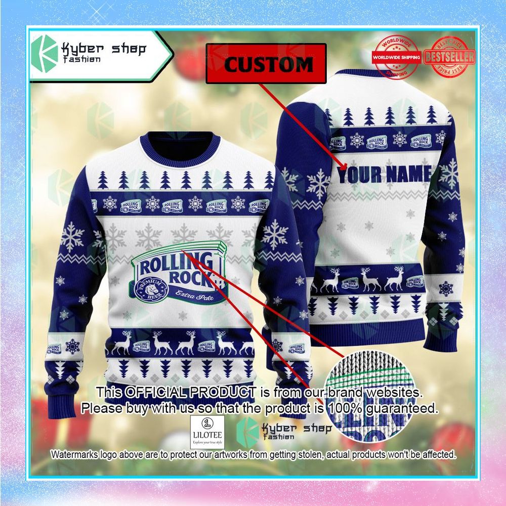 rolling rock extra pale christmas sweater 1 118