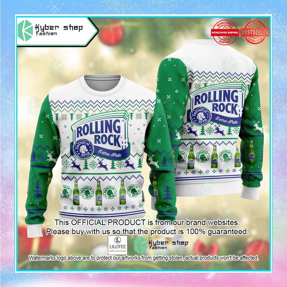 rolling rock extra pale christmas sweater 1 742