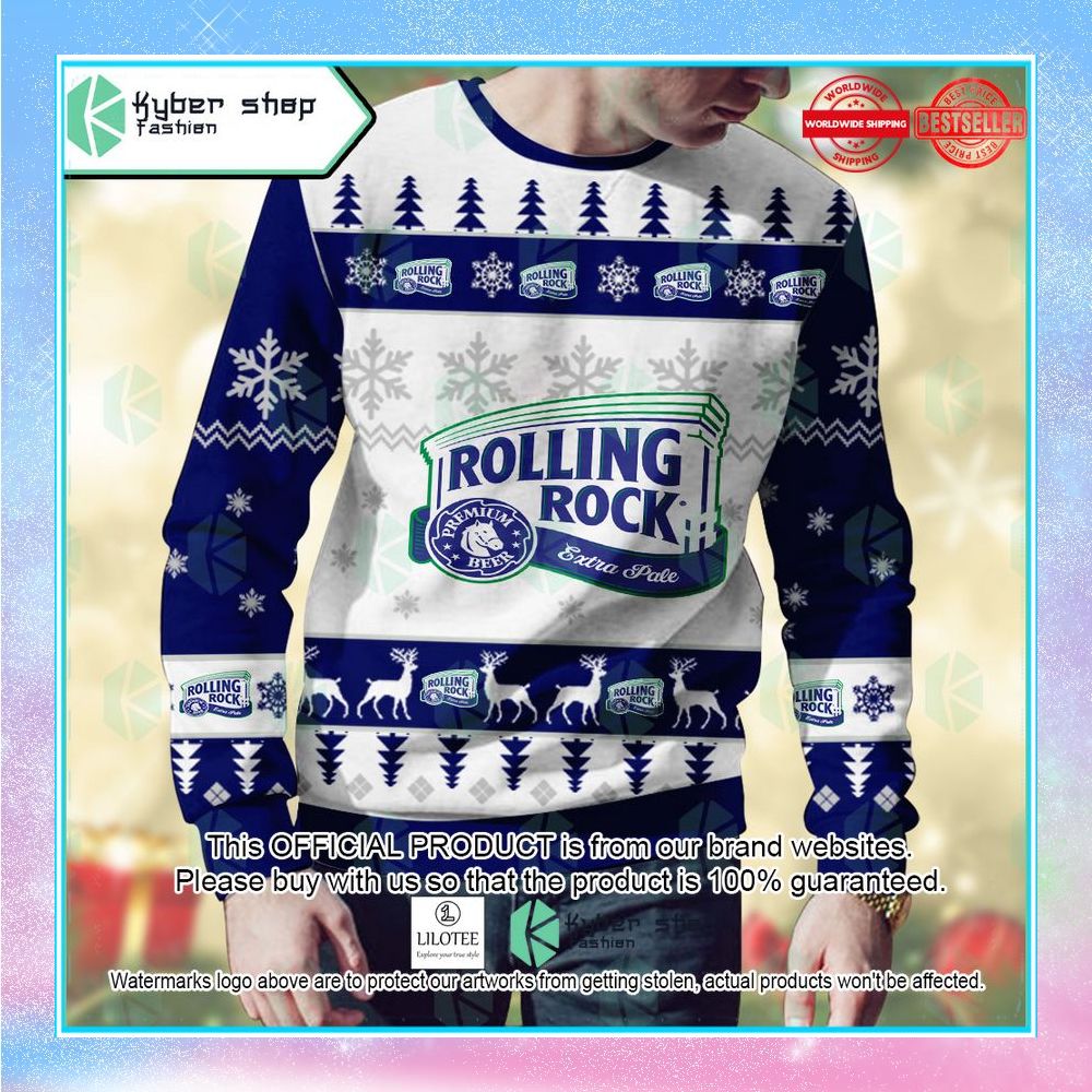 rolling rock extra pale christmas sweater 2 364