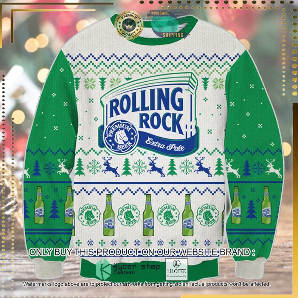 rolling rock extra pale knitted christmas sweater 1 39422