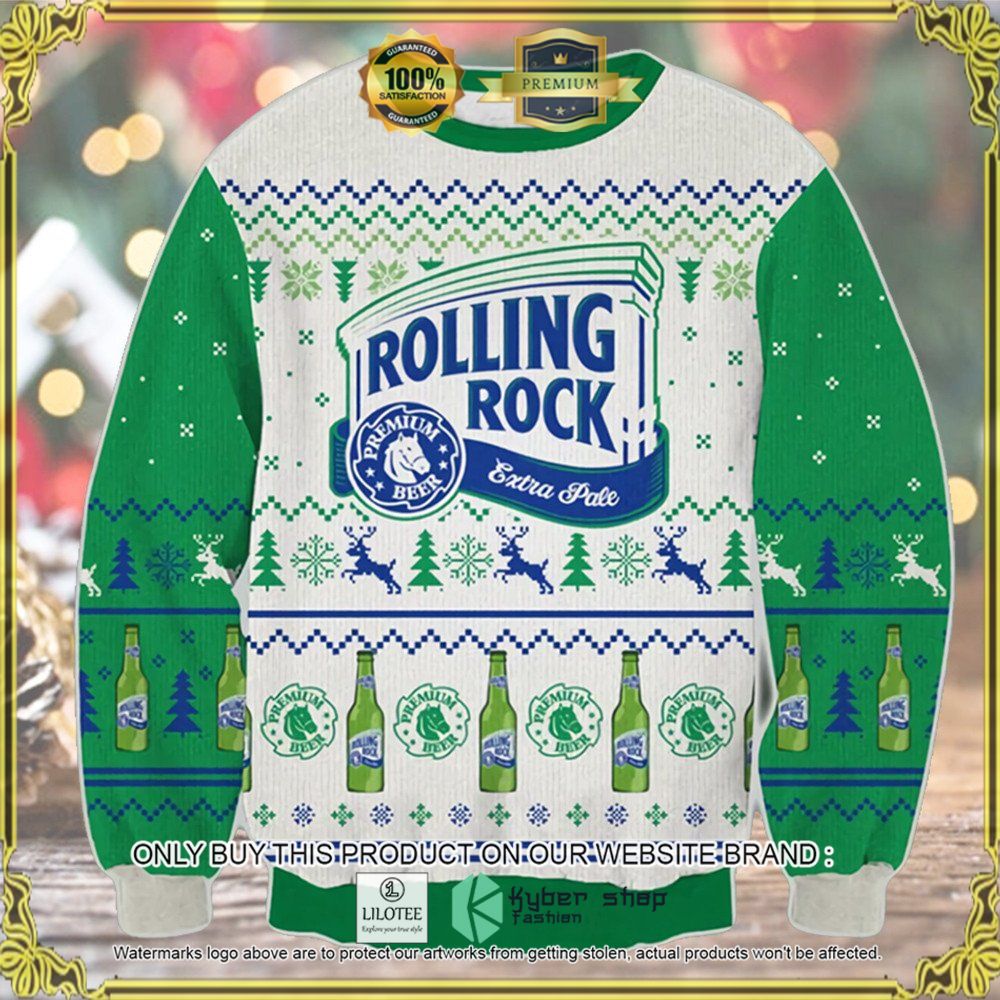 rolling rock extra pale knitted christmas sweater 1 45129