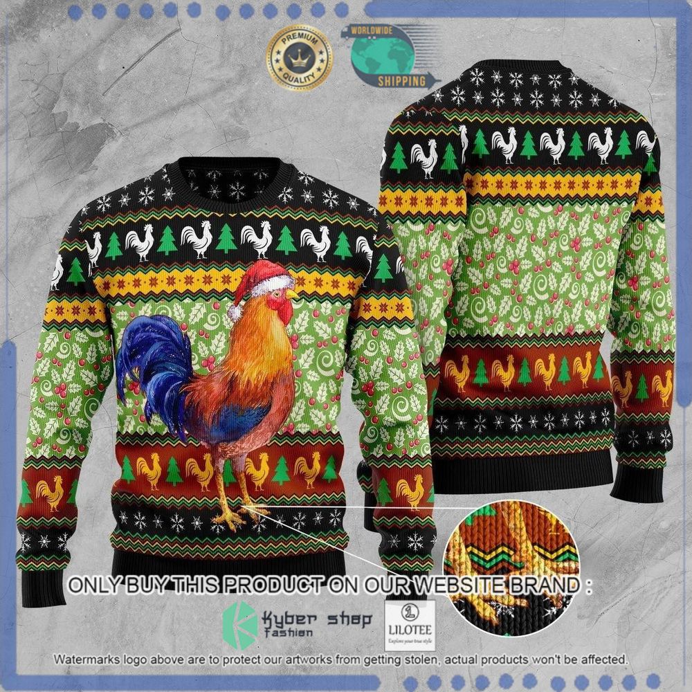 rooster christmas hats christmas sweater 1 94457