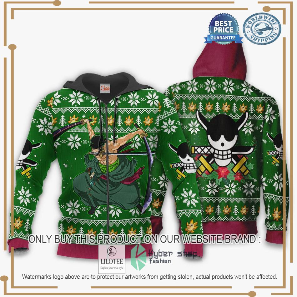 Alternative view of Roronoa Zoro Swords One Piece Anime Sweater, Hoodie - LIMITED EDITION