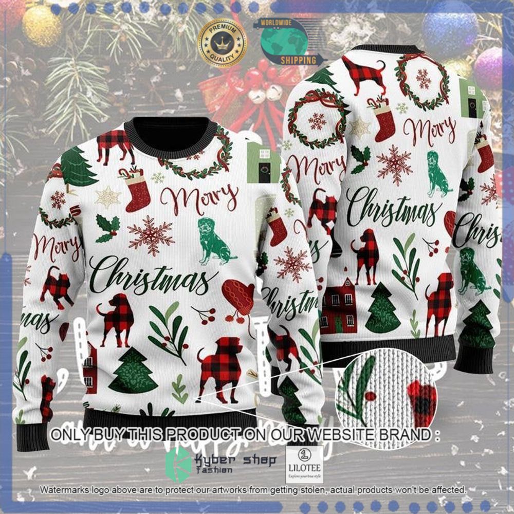 rottweiler pattern christmas sweater 1 54643