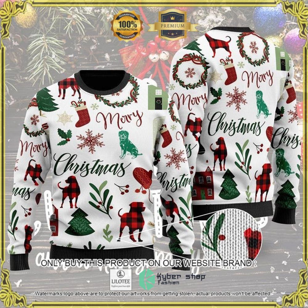 rottweiler pattern christmas sweater 1 80121