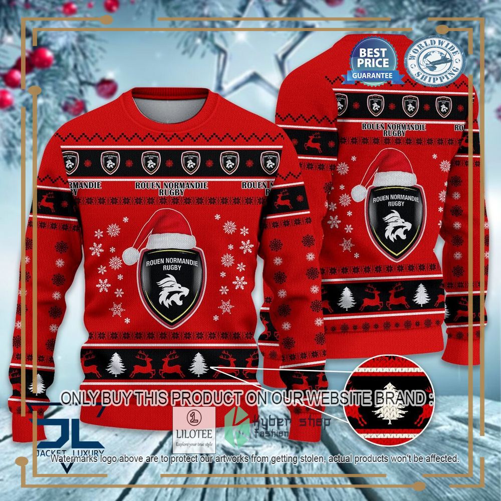 Rouen Normandie Rugby Ugly Christmas Sweater 7