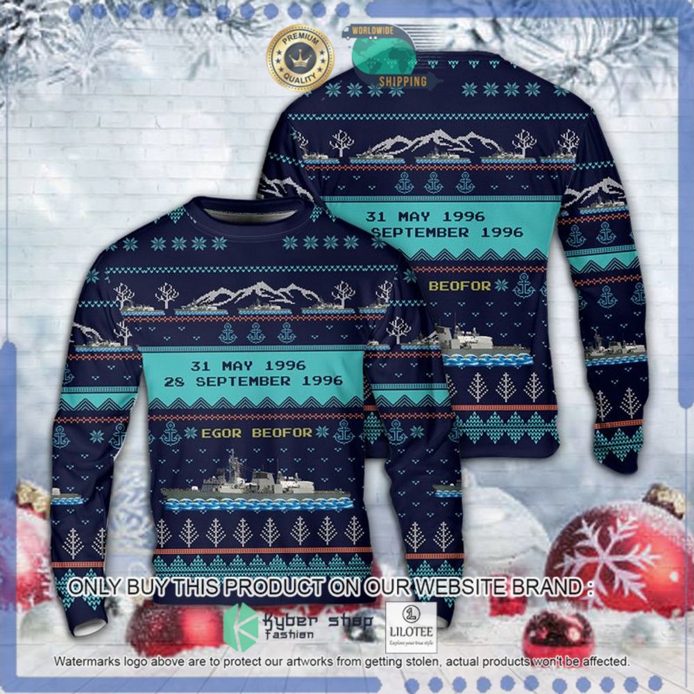 royal canadian navy hmcs ottawa ffh 341 christmas sweater 1 58503