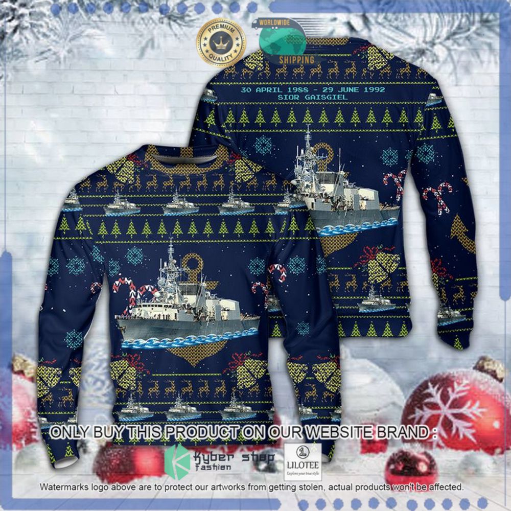 royal canadian navy hmcs toronto ffh 333 blue christmas sweater 1 3740