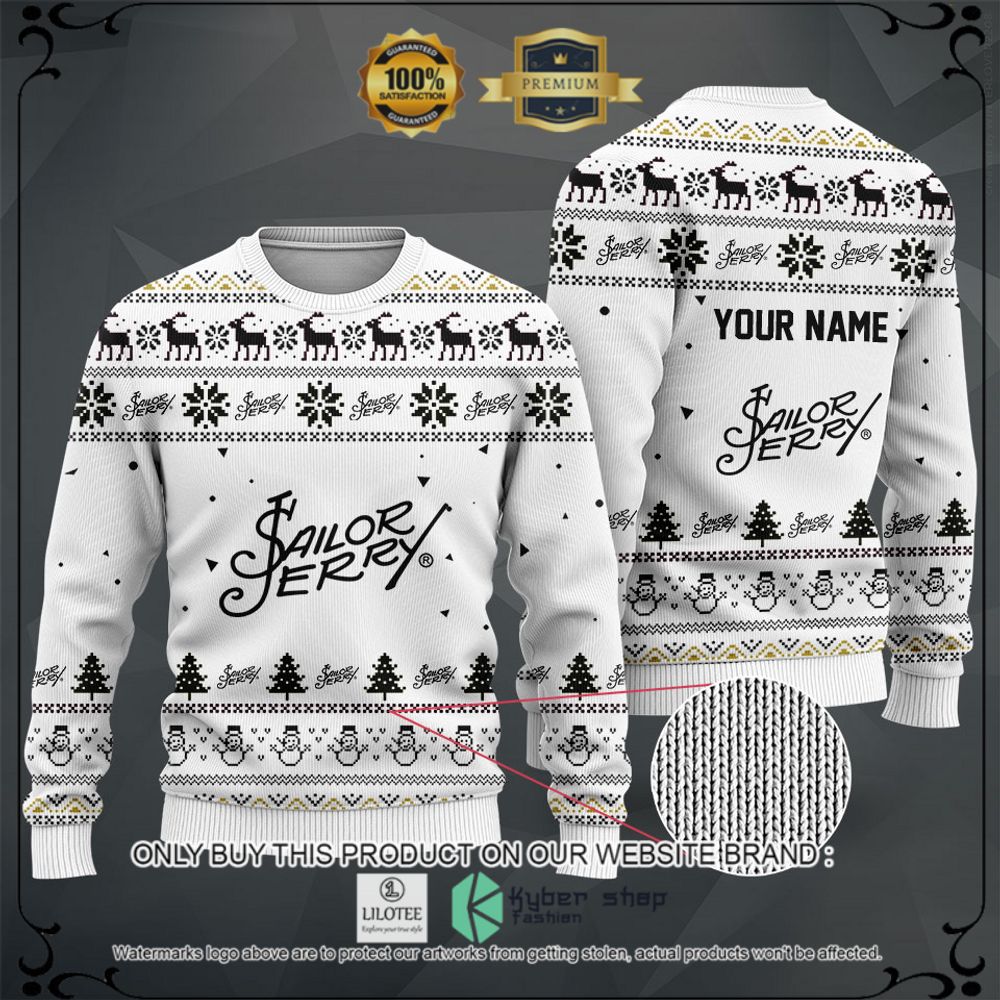 sailor jerry your name white christmas sweater hoodie sweater 1 75019