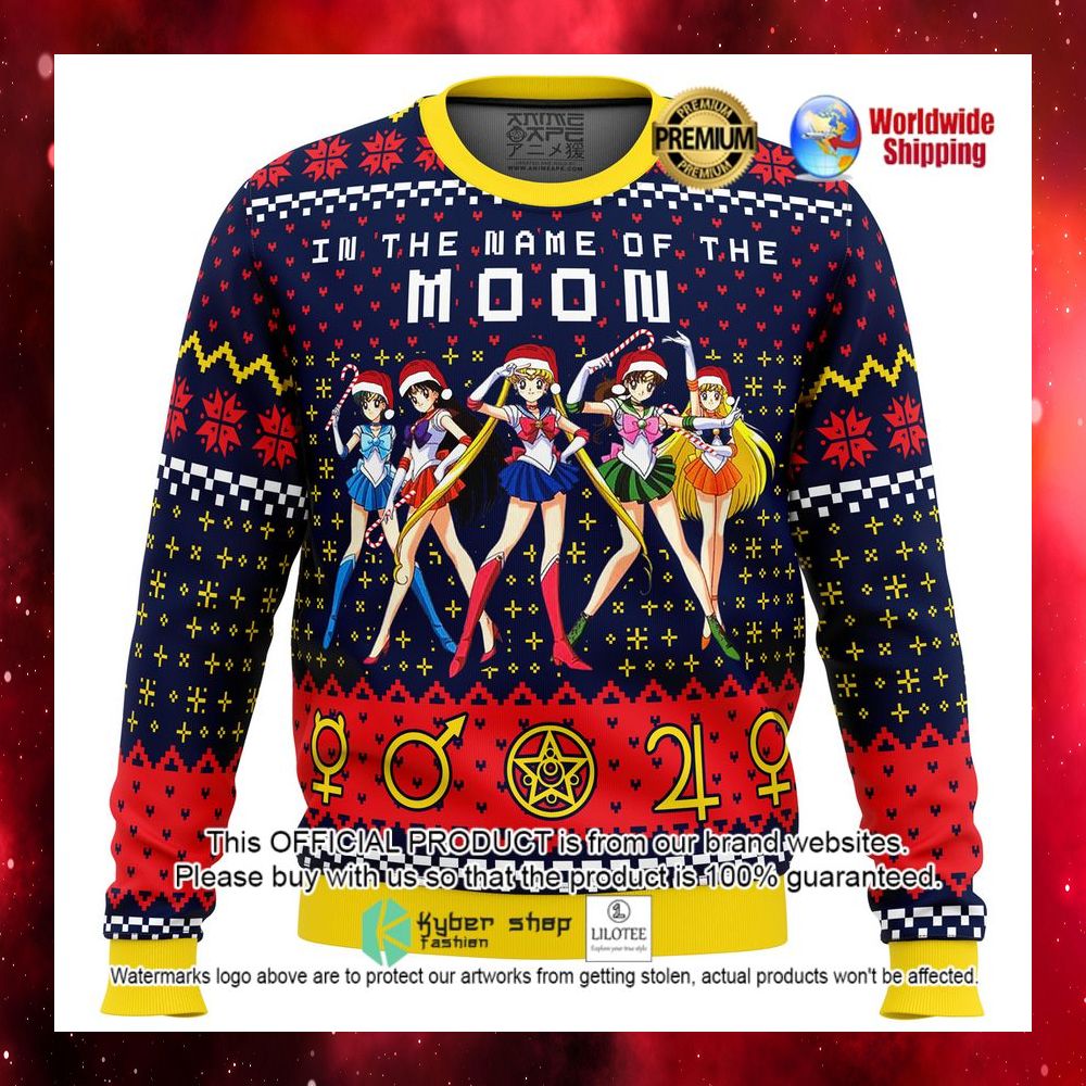 sailor moon in the name of the moon christmas sweater 1 708