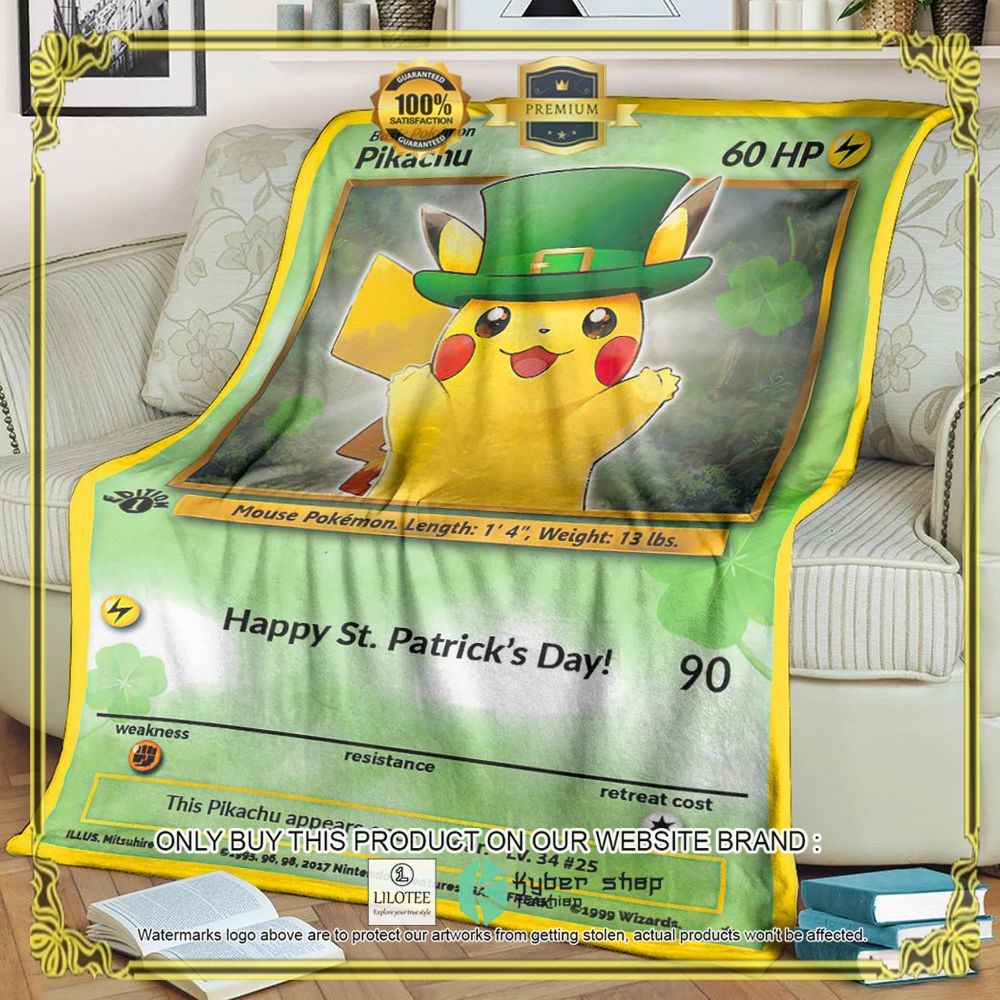 Saint Patrick Pikachu Anime Pokemon Blanket - LIMITED EDITION 9