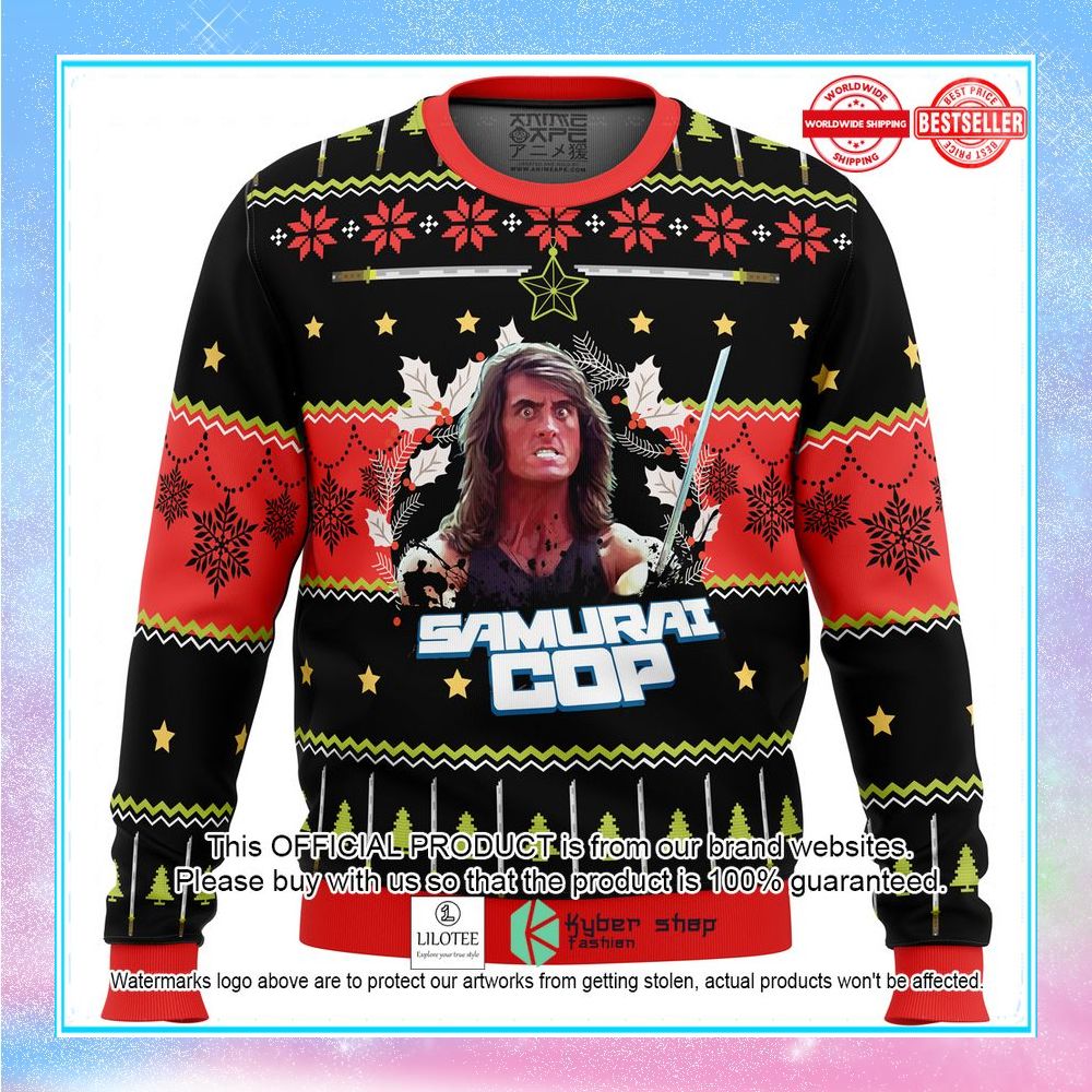 samurai cop christmas sweater 1 649